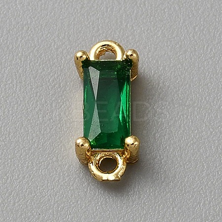 Light Gold Plated Brass Pave Glass Connector Charms KK-CJC0001-34KCG-04-1