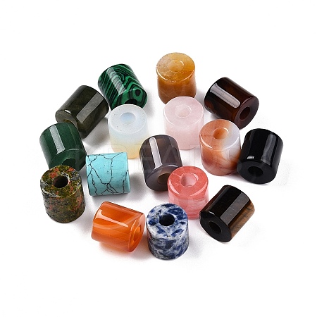Natural & Synthetic Mixed Stone European Beads G-N344-27B-1