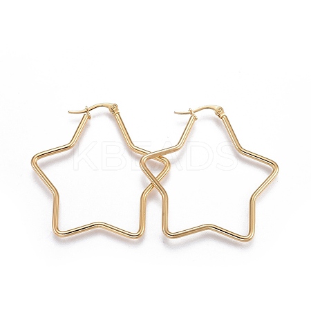201 Stainless Steel Hoop Earrings LS-EJEW-A052-28B-1