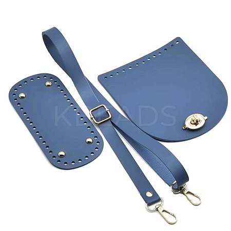 Handmade PU Leather Crochet Shoulder Bag Accessories Kits PW-WG3C495-06-1