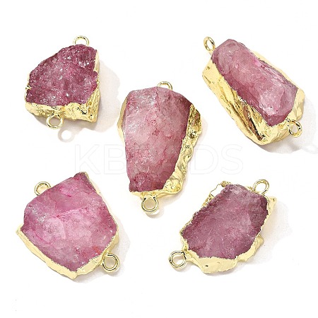 Raw Rough Natural Dyed Quartz Crystal Links Connector Charms G-K189-04LG-02-1