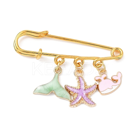 Marine Theme Pendant Alloy Enamel Brooches JEWB-BR00143-05-1