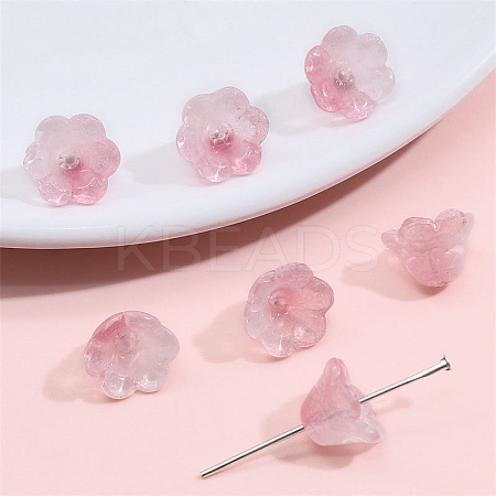 10Pcs Gradient Color Transparent Glass Bead Caps LS-PW-WG464DA-28-1
