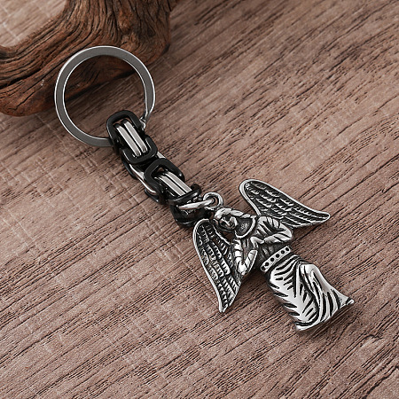 Vintage 304 Stainless Steel Angel Maria Keychains MY5098-1