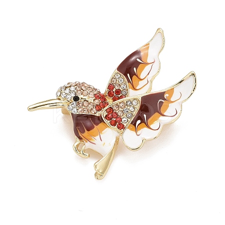 Bird Enamel Pin with Rhinestone LS-JEWB-A004-18G-B-1