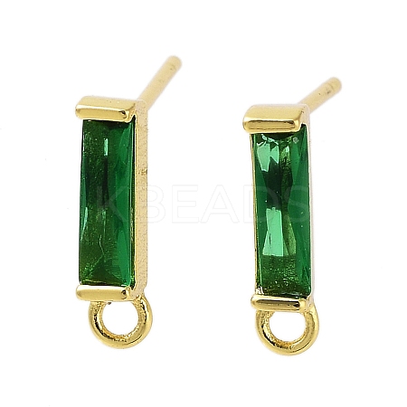 Brass Micro Pave Cubic Zirconia Earring Findings X-KK-A205-10G-01-1