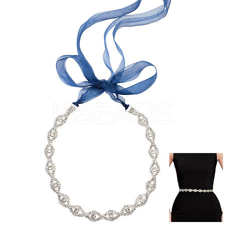 Metal Full Crystal Rhinestone Horse Eye Bridal Waist Belts for Wedding Dress AJEW-WH20080-65B-S-1
