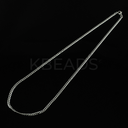 Tarnish Resistant 304 Stainless Steel Curb Chain Necklaces LS-STAS-S029-04-1