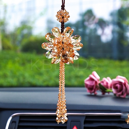 Glass Flower Pendant Decorations PW-WG637EB-07-1