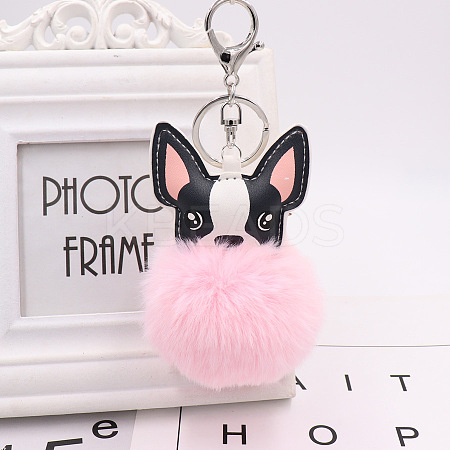 Imitation Rabbit Fur Furry Pom-Pom Keychain for Women PW-WG97950-05-1