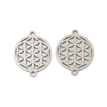 201 Stainless Steel Laser Cut Connector Charms STAS-P428-08P-1