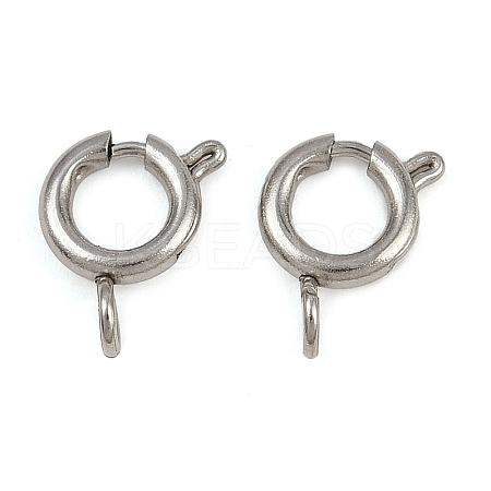 304 Stainless Steel Spring Ring Clasps STAS-B095-05D-P-1