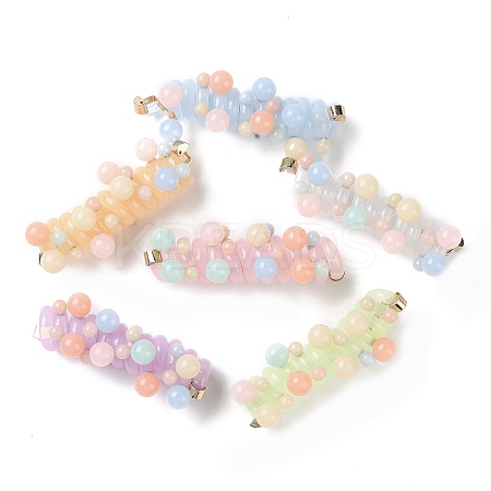 Imitation Jelly Plastic & Alloy Spiral Hair Tie for Women & Girl MRMJ-M004-01-1