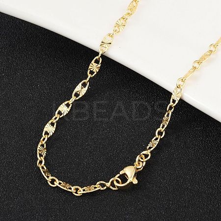 Brass Oval Link Chains Necklace for Women NJEW-P265-25G-1