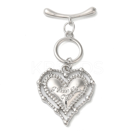 Brass Micro Pave Clear Cubic Zirconia Toggle Clasps KK-N254-80P-1