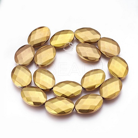 Electroplated Non-magnetic Synthetic Hematite Beads Strands G-P392-V06-1