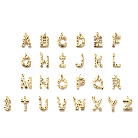 Brass Micro Pave Clear Cubic Zirconia Pendants KK-G521-01G-1