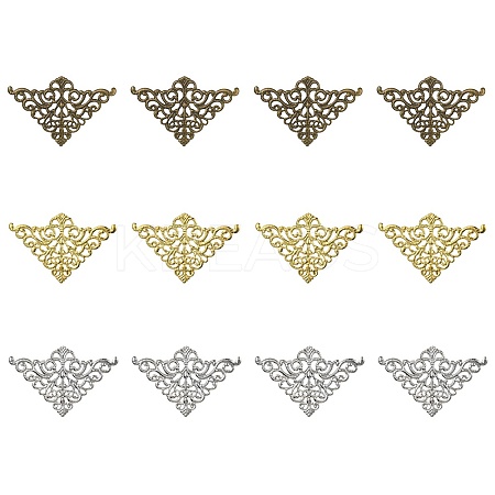 12Pcs 3 Colors Iron Filigree Joiner Links IFIN-YW0003-47-1