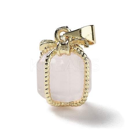 Natural Rose Quartz Gift Box Charms LS-G-P523-01G-01-1
