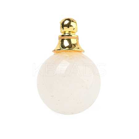 Natural Quartz Crystal Perfume Bottle Pendants G-K338-22G-03-1