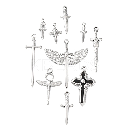 10Pcs 304 Stainless Steel Pendants STAS-P432-11P-1