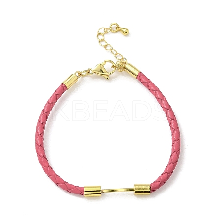 3MM Braided Round Imitation Leather Cord Bracelet Making MAK-S075-01G-M-1