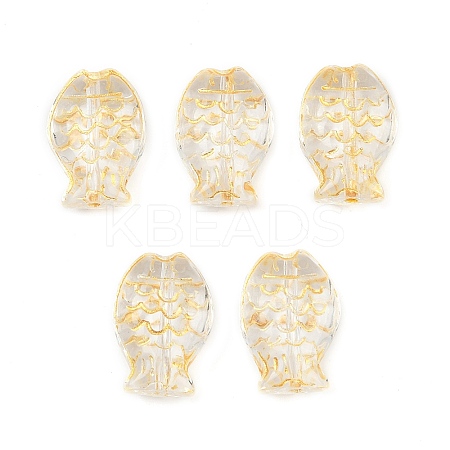 Electroplate and Golden Metal Enlaced Glass Beads EGLA-T029-01F-1