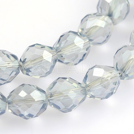 Pearl Luster Plated Faceted Round Glass Beads Strands EGLA-J085-PL01-1