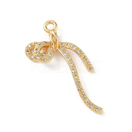 Brass Micro Pave Clear Cubic Zirconia Pendants KK-D504-23B-G-1