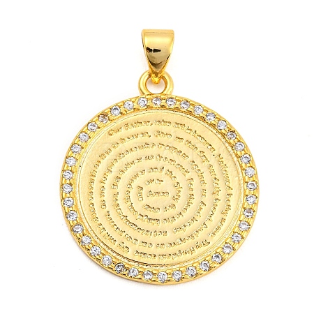 Brass with Cubic Zirconia Pendants X-KK-K332-16A-G-01-1