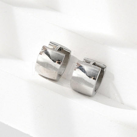 304 Stainless Steel Polishing effect Hoop Earrings EJEW-M001-29B-P-1