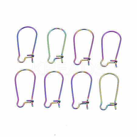304 Stainless Steel Hoop Earrings Findings Kidney Ear Wires STAS-N098-006-1