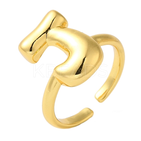 Initials Brass Open Cuff Ring for Women RJEW-N046-02J-G-1