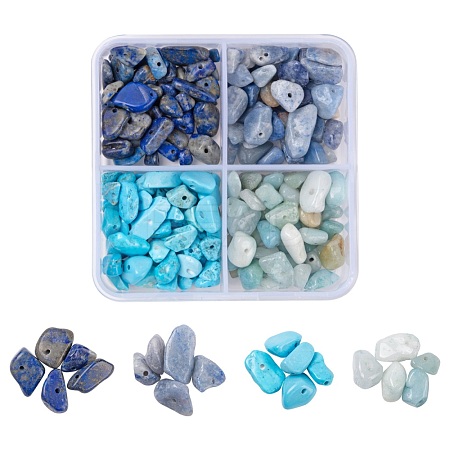 60G 4 Style Natural & Synthetic Gemstone Chip Beads G-FS0001-40-1