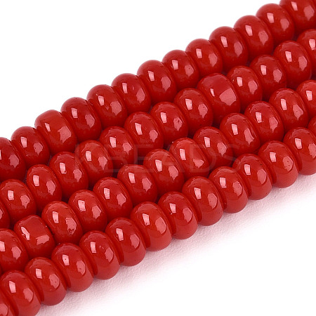 Opaque Solid Color Glass Beads Strands GLAA-ZX008-4mm-18N-1