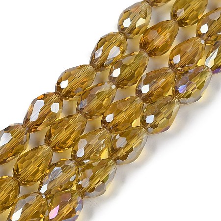Transparent Electroplate Glass Beads Strands X-EGLA-N013-T10mm-B08-1