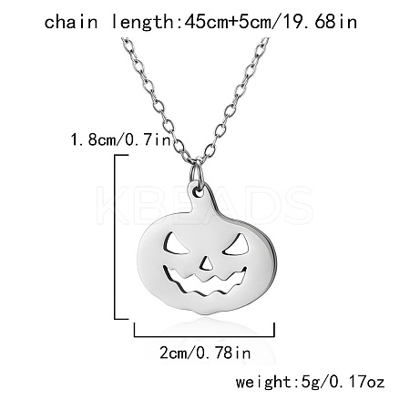 Halloween 304 Stainless Steel Laser Cut Pendant Necklaces FS-WG247A7-07-1