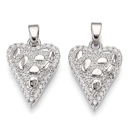 Brass Micro Pave Cubic Zirconia Pendants KK-N254-241P-1