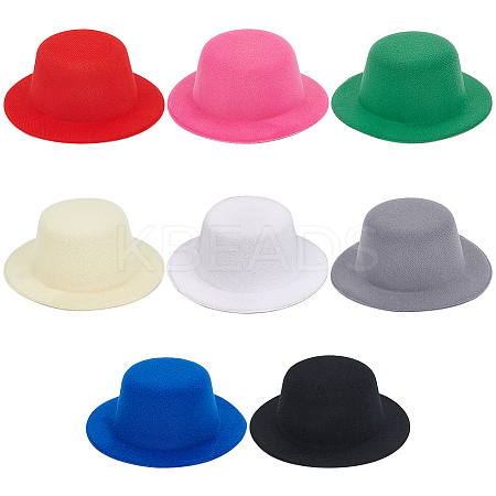 8Pcs 8 Colors EVA Cloth Mini Hat Fascinator Base AJEW-BC0007-03-1