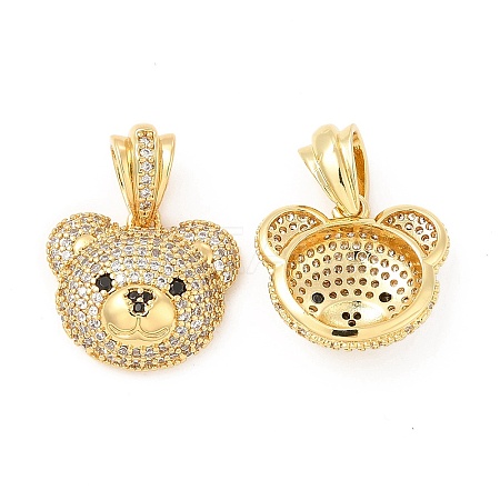 Brass Micro Pave Cubic Zirconia Pendants KK-H441-01C-G-1