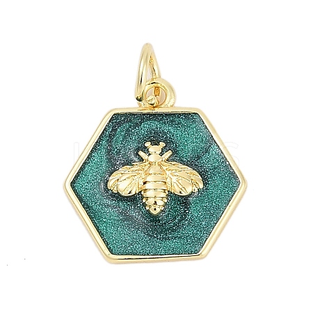 Brass Enamel Charms KK-G522-11G-1