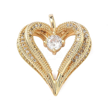 Brass Micro Pave Cubic Zirconia Pendants KK-F930-25A-G01-1