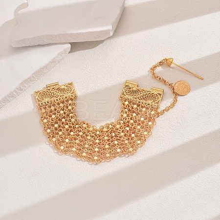 Hollow Alloy Star & Ring Link Chain Bracelets for Women VR3342-2-1
