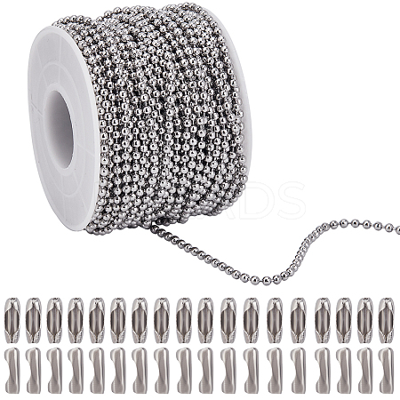 201 Stainless Steel Ball Chains Bracelet Necklace Making Kit DIY-SP0001-09B-1