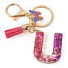 Alloy Resin Butterfly Keychains KEYC-TADJ0002-02G-U-2