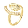 Eye Rack Plating Brass Micro Pave Cubic Zirconia Open Cuff Rings for Women RJEW-M022-23G-1