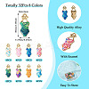 32Pcs 8 Colors Alloy Enamel Pendants ENAM-TA0003-95-4