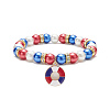 Colorful Glass Pearl Beaded Stretch Bracelet BJEW-JB09210-2