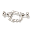 Brass Micro Pave Clear Cubic Zirconia Fold Over Clasps KK-K389-026P-1