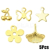 5Pcs 5 Styles 201/304 Stainless Steel Charms STAS-YW000-40G-1